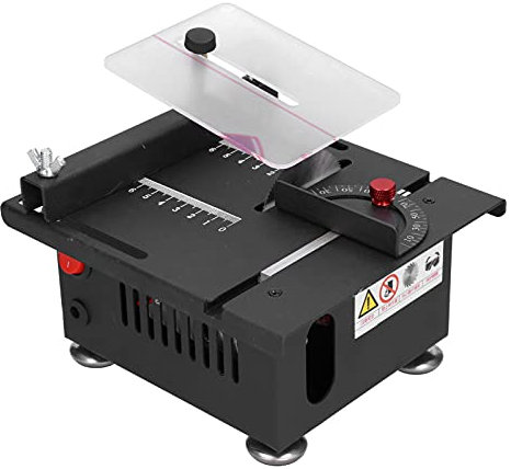 Tischkreissäge Mini 100 W Gleitschienen-Schneidemaschine, Hochgeschwindigkeits-7-Gang-verstellbar, Spannfutterbereich mit Flexibler Welle 0–3,2 Mm und 0,3–4 Mm für (EU-Stecker)