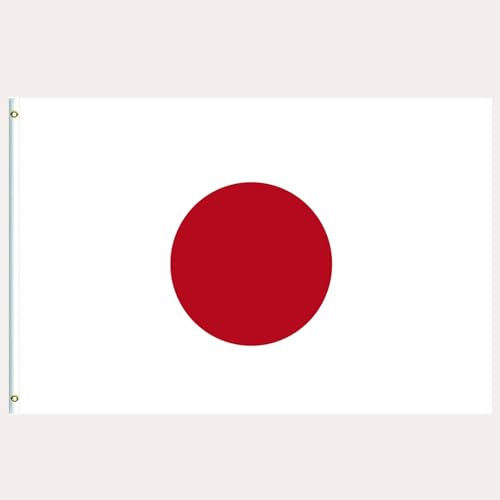 Grande Bandera de Japón 90x150cm,Personalizada Banderas con Agujeros de Latón para Decoración Patio,Jardin,Barra,para Juegos de Fútbol,Eventos Deportivos,Día Nacional,Fiesta de Japón