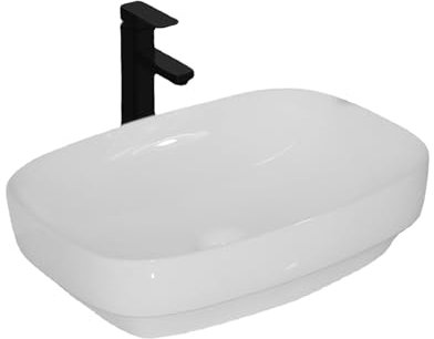 Lavandino del Bagno Semplice Quadrato con Angolo Arrotondato Lavandino in Ceramica per Bagno Lavandino in Ceramica di Grandi Dimensioni Arte sul Balcone sopra Il lavabo Lavandino in Vaso