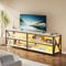 Gurexl LED Fernsehschrank für 70 100 Zoll Fernseher, 210 cm TV Schrank mit 3 Steckdose, RGB 24 Licht Smart TV Sideboard, Automatischer Sensorbeleuchtung Möbel Wohnzimmer Schlafzimmer (Weiß)