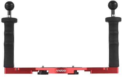 Andoer Kit de plongée pour appareil photo avec deux poignées, stabilisateur de tablette sous-marine, support de boîtier de caméra réglable pour GoPro, Canon, Sony, Nikon, DSLR, support de boîtier