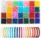 DTYDECLE 840 Stück 6mm Bunte Glasperlen zum Basteln, 28 Farben runde Bunte Basteln Perlen Schmucksteine mit Loch für die Herstellung von Schmuck Armbänder DIY Handwerk