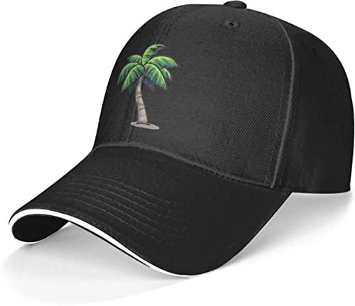 fifbird Tropical Palm Tree Baseball Cap Classic Adjustable Hat Black