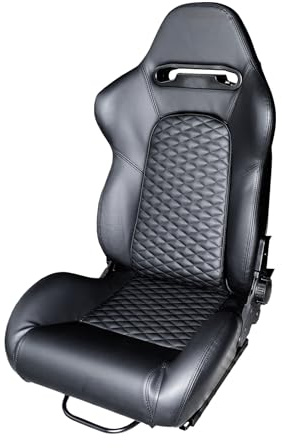 Simoni Racing SRS/15 Sport-Sitz verstellbar aus schwarzem Leder, universell - Rechts- und Linksverstellung