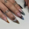 24pcs Long Stiletto False Nails French Tip Press on Nails Black Ombre Fake Nails 3D Butterfly Rhinestone Stick on Nails Removable Glue-on Acrylic Full Cover Nails Women Girls Nail Art Accessories