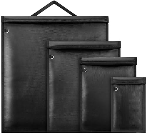 Milifox Faraday Bag,4 PièCes Faraday Cages pour TéLéPhone Portable,Ordinateur Portable,Tablette,Clé de Voiture,Protection ImperméAble Et Ignifuge Contre Les Impulsions éLectromagnéTiques