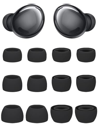 Replacement Eartips for Samsung Galaxy Buds Pro Headphones, Silicone Tips Earbuds Eartips Set, L/M/S Earplug Replacement Accessories 6 Pairs -Black