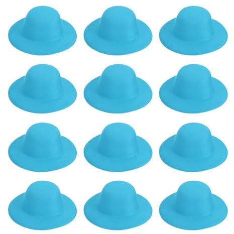 PATIKIL 12 Stück 1.6 Zoll Mini Formelle Hüte Miniatur Puppenhüte Seeblau | Mini Zylinderhut, Für Basteln Haaraccessoires Dekoration Puppe Schneemann