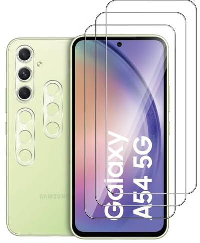 Pcircb [3+3 Pièces Verre Trempé Compatible avec Samsung Galaxy A54 5G vitre protection, 3pcs protection écran et 3pcs Caméra Arrière Protecteur, 9H Dureté, HD, Sans Bulles