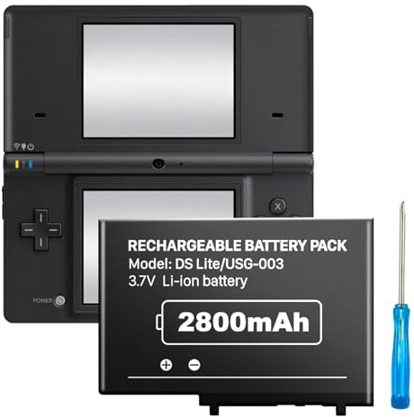 [2800mAh] DS Lite Akku, USG-003 Ersatzakku kompatibel mit Nintendo DS Lite, NDSL Game Player (Nicht für Nintendo DSi, DSi XL, DSi LL)