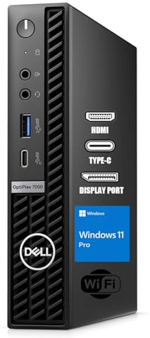 Dell OptiPlex 7000 in formato micro desktop, Intel Core i7-12700T, 16 GB di RAM, SSD da 512 GB, Wi-FI, Bluetooth, tastiera QWERTY americana, Windows 11 Pro (ricondizionato)