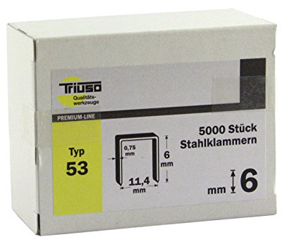 Triuso Tackerklammern für Handtacker Klammern Klammer für TackerVPE 5000 Stück Länge: 6 mm