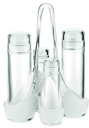 Guzzini Menage Set Olio Aceto Sale e Pepe Glam/Vintage, Trasparente, 18.5 x 14 x h24 cm