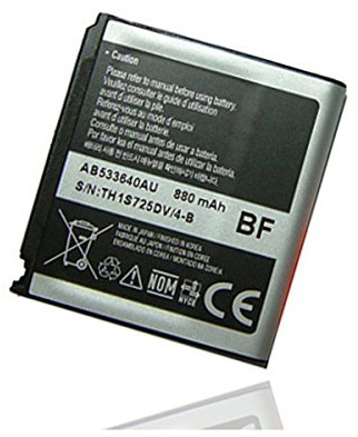ORIGINAL Akku accu Batterie battery für Samsung F338, F330, J400, J408, G400, G408, G508, G508E, S3600, S3600C, G908, G608, C3310C, G600, F260, F268, J630, J638, 3110C, 3930C, 3601C - 880mAh - Li-Ionen - (AB533640CU)