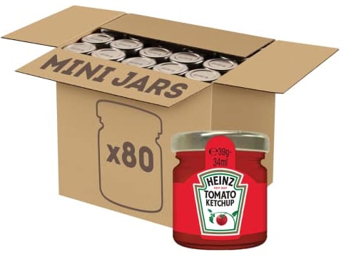 Heinz Tomato Ketchup Roomservice - Mini Pots Verre 33ml x 80
