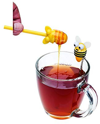 Joie Kitchen Gadgets 48218 Joie Bee Tea Infuser & Honey Dipper, Plastic, Yellow