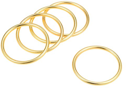 sourcing map 5Stk. O Ring Schnalle O-Ringe für Kunst DIY Hardware Tasche 1,4(35mm) gold