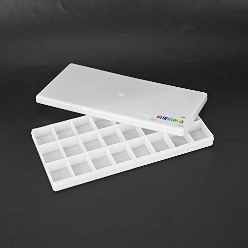 HEEPDD Aquarell Palette, quadratischer leerer Pigment Farbkasten mit 24/36 Farben-halber Wannen-tragbarer Farbmischungs Malerei Fall für Feld Skizzen Aquarell Gouache Acryl[24 Gitter] Malkästen