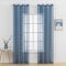 MIULEE Gardinen Vorhang Wohnzimmer 2er Set mit Ösen Transparente Vorhänge Stores gardinen mit kräuselband Stickerei Ösenschal Fensterschal Dekoschal für Schlafzimmer 245 x 140cm (H x B) Dunkelblau