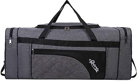 Sipobuy 80L Faltbare Reisetasche, Sport Gym Tasche, Schuh Fach, Holdal, Leicht Und Wasserdicht, Große Kapazität, Unisex (Grey)