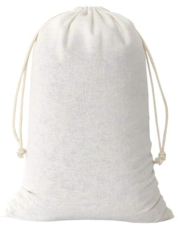 SumDirect 20 Stück Baumwolltasche Stoffbeutel mit Kordelzug, Baumwolle Säckchen Baumwollbeutel 20X30cm