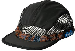 KAVU Trail Runner Strapcap Water Resistant Five Panel Fishing Cap Low Profile-Blackout-M