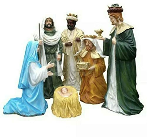 DEKO VERTRIEB BAYERN XXL Premium Weihnachtskrippe Krippe Set 6-teilig Figur Josef Maria Jesus Kind...