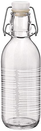 Water to Go 500ml Glass Swing Flip Top Lid Bottles Design Juice (White Lines)