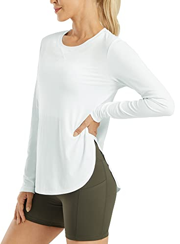 G4Free Sport Shirts für Damen Sonnenschutz Shirt UV Schutz Langarmshirt UPF 50+ Sportshirt Rashguards Yoga Ausbildung Draussen Gym Laufshirt