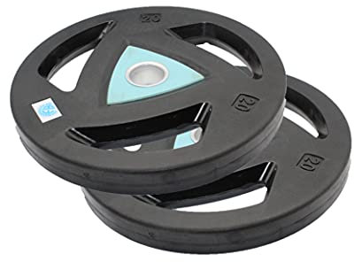 Fitness Health FH Olympic Bumper Weight Plates - 2 Inch Rubber Barbell Weights for GYM Strength Training and Weightlifting Sold in Pairs 20kg