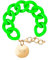 ICE - Jewellery - Chain bracelet - Flashy green - Gold - Kettenarmband mit grünfarbenen XL-Maschen für Frauen, geschlossen mit einer goldenen Medaille (020922)