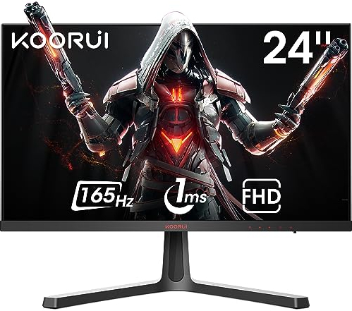 KOORUI Gaming Monitor 23.8 FHD VA 165Hz 1ms MPRT, 1920X1080, DCI-P3 85%, AdaptiveSync Technologie HDMI 1.4, Display Port 1.2, Nero