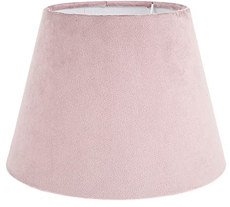 Mobestech Lampenschirm Stoff Kunst Weißes Futter Lampenabdeckung Schirm Trommel Lampenschirm Ersatz E27 Lichtsockel für Kronleuchter Tischlampe Und Stehleuchte (25Cm Rosa)