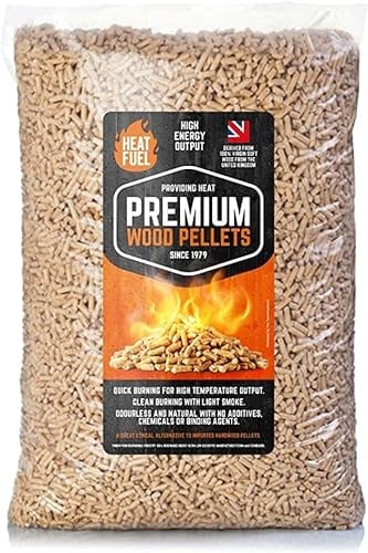 10 kg Premium Riscaldamento Carburante Biomassa Stufa Legno Naturale Pellet Chimico, Libero e Inodore Pellet di Legno 6mm