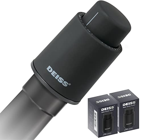 Deiss LUX [2 PCS] Bouchon de Bouteille de Vin, Bouchon de Vin Réutilisable pour Bouteilles de Vin, Conservateur de Vin sous Vide avec Marqueurs de Date, Bouchon de Vin, Conservation de Vin pour Garder