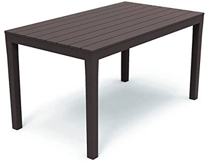 INDA-Exclusiv Bistrotisch Kunststoff 138x80x72cm Mokka rechteckig Balkontisch Gartentisch Terrassentisch, Farben:Braun