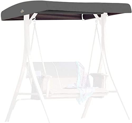 KAXIAA Swing Replacement Canopy for Seat 3 Seater Hammock Cover Top Garden Outdoor,Replacement Canopy Top Cover With 4 Reinforced Corner Pockets,grey,190x120x18/23cm