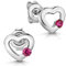 Materia Herz Ohrstecker Silber 925 Mädchen Zirkonia pink SO-266-Pink