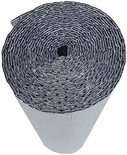 Reflective Bubble Foil Poly-Foam Core Radiant Barrier Summer-Winter Window Cover Insulation AC HVAC PCV Pipe Garage Door Insulation Panels R7-21 Waterproof Weatherproof Flame Resistant (48 in x 50 ft)