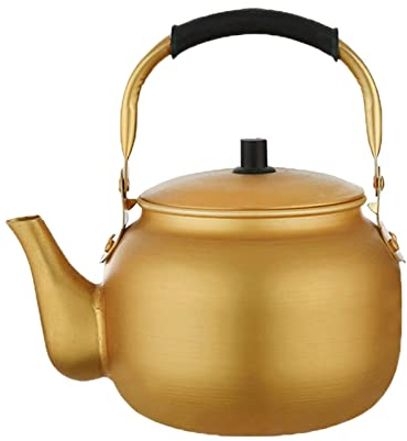 Bollitore per acqua in alluminio Teiera Bollitore Portatile Oro per Campeggio Outdoor 0.75L, A-0.75L