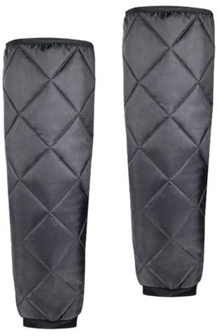 LOVIVER 2x Winter Warme Knieschützer Elastisch Verstellbarer Reißverschluss Erwachsene Beinschutz Warme Kniebeinmanschette für Fahrrad Ski Outdoor, 70cm