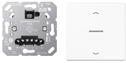 Jung Home Jalousietaster-Set mit 1731JE Jalousieeinsatz Universal + BTLS17101PWW Wippe Taster 1-fach mit Pfeilsymbolen Alpinweiß Serie LS