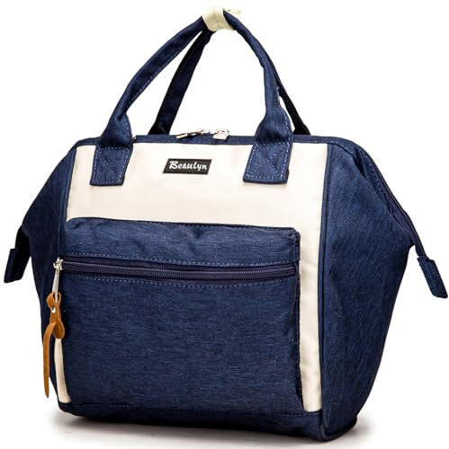 Beaulyn Wickeltasche Kleine, Lässig Wickelrucksack mit Isolierter Tasche,Baby Windeltasche Rucksack für Unterwegs