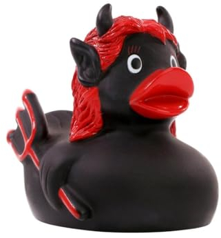 Teufelin ? Quietscheente - Badeente - ca. 8 cm gross