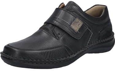 Josef Seibel New Anvers 83 Men's Velcro Shoes - K Width (Extra Wide) - Interchangeable Footbed, Black, 10 UK
