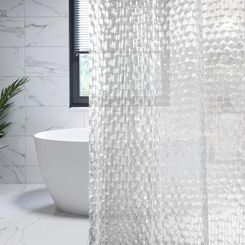FOGAWA Tenda Doccia 180 x 220 cm Antimuffa 3D Trasparente Tenda da Bagno Impermeabile EVA Tende Doccia per Vasca e Bagno