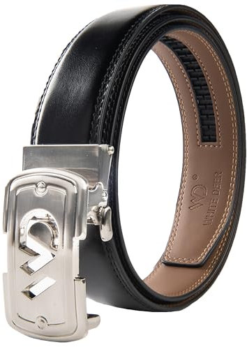 white deer belt (Silber und Schwarz, 120cm)