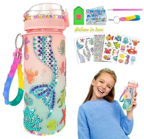 Fabriquez votre propre bouteille d'eau pour filles, kit de décoration de bouteille d'eau pour filles, concevez votre propre bouteille d'eau avec des autocollants, travaux manuels de peinture