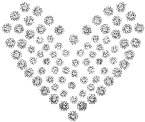 Yuanchu 80 bottoni strass cristallo 12 mm 9,5 mm, decorazioni bouquet fiori, spilla retro piatto, accessori matrimoni, artigianato fai-da-te, creazione gioielli, vestiti