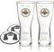 GarageBar Warsteiner Pint-Bierglas, nukleiert, Pint bis zum Rand, offizieller Merchandise-Artikel, kommt mit 2 Bier-Tropfmatten, 2 Gläsern